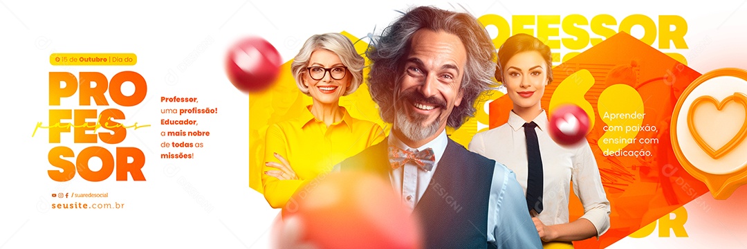 Carrossel Dia Do Professor 15 de Outubro Social Media PSD Editável