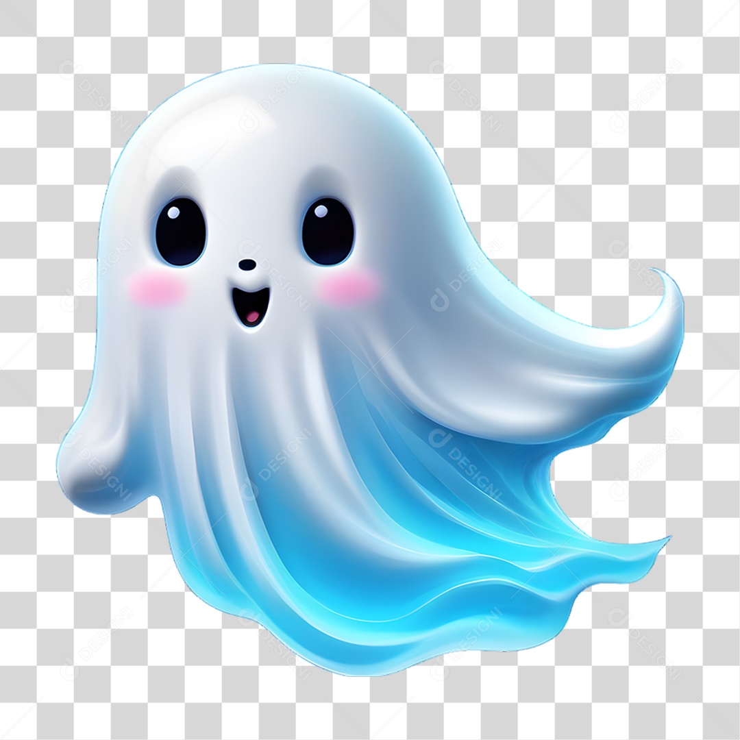 Fantasma de Halloween Elemento 3D para Composição PNG Transparente
