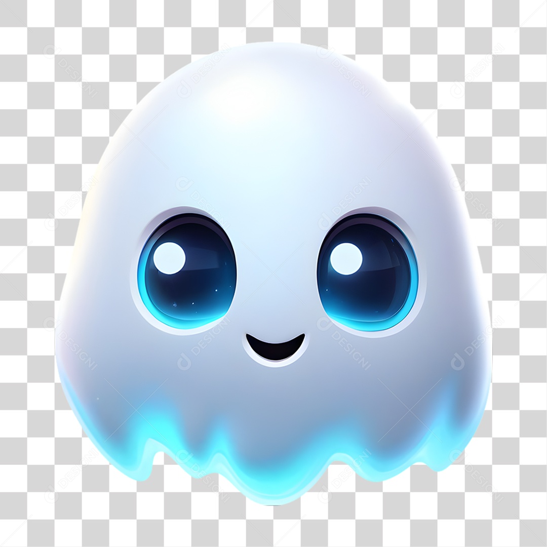 Fantasma de Halloween Elemento 3D para Composição PNG Transparente