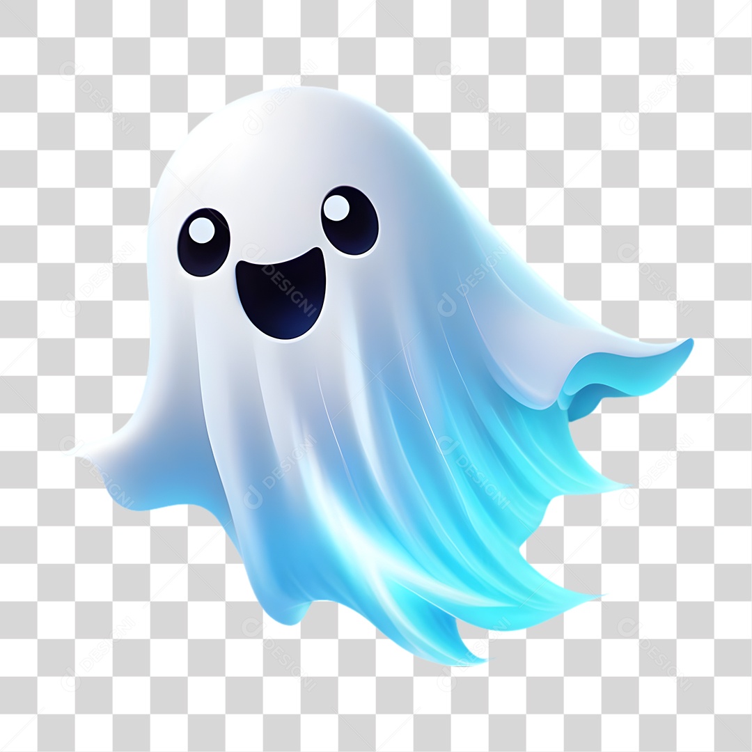 Fantasma de Halloween Elemento 3D para Composição PNG Transparente
