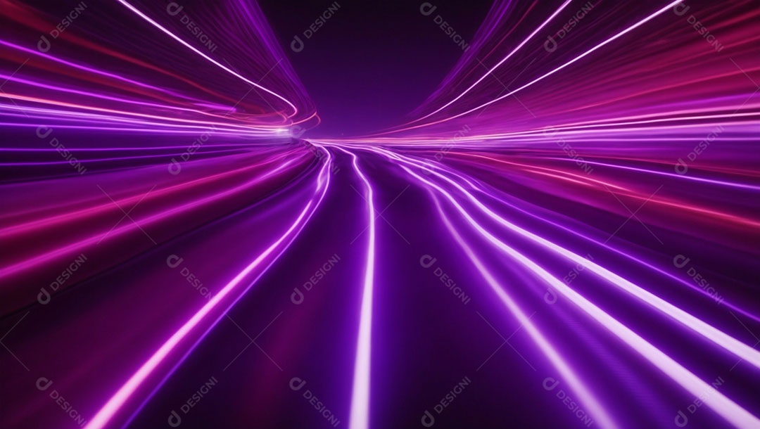 Traços de luz abstrata colorida.