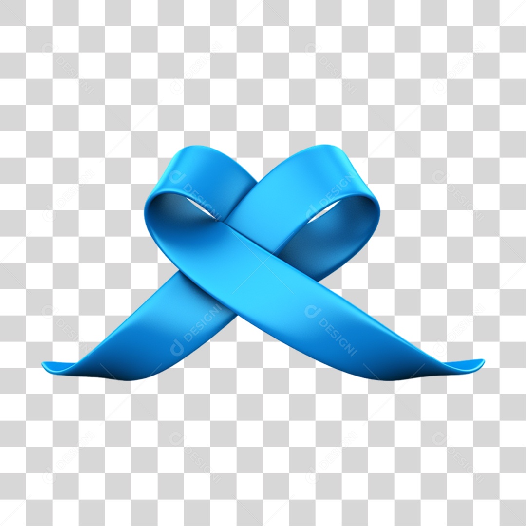 Laço Azul para Conscientização Novembro Azul PNG Transparente