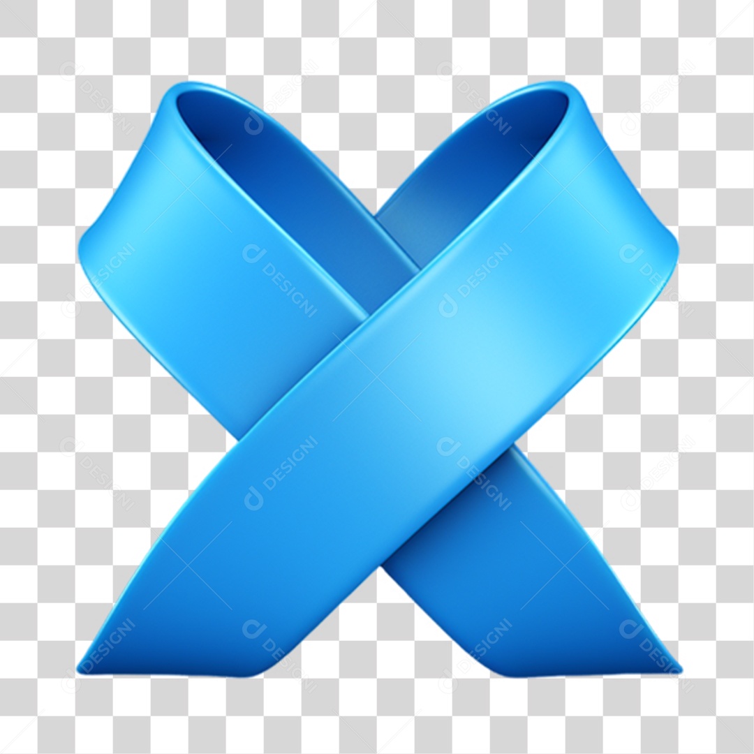 Laço Azul para Conscientização Novembro Azul PNG Transparente