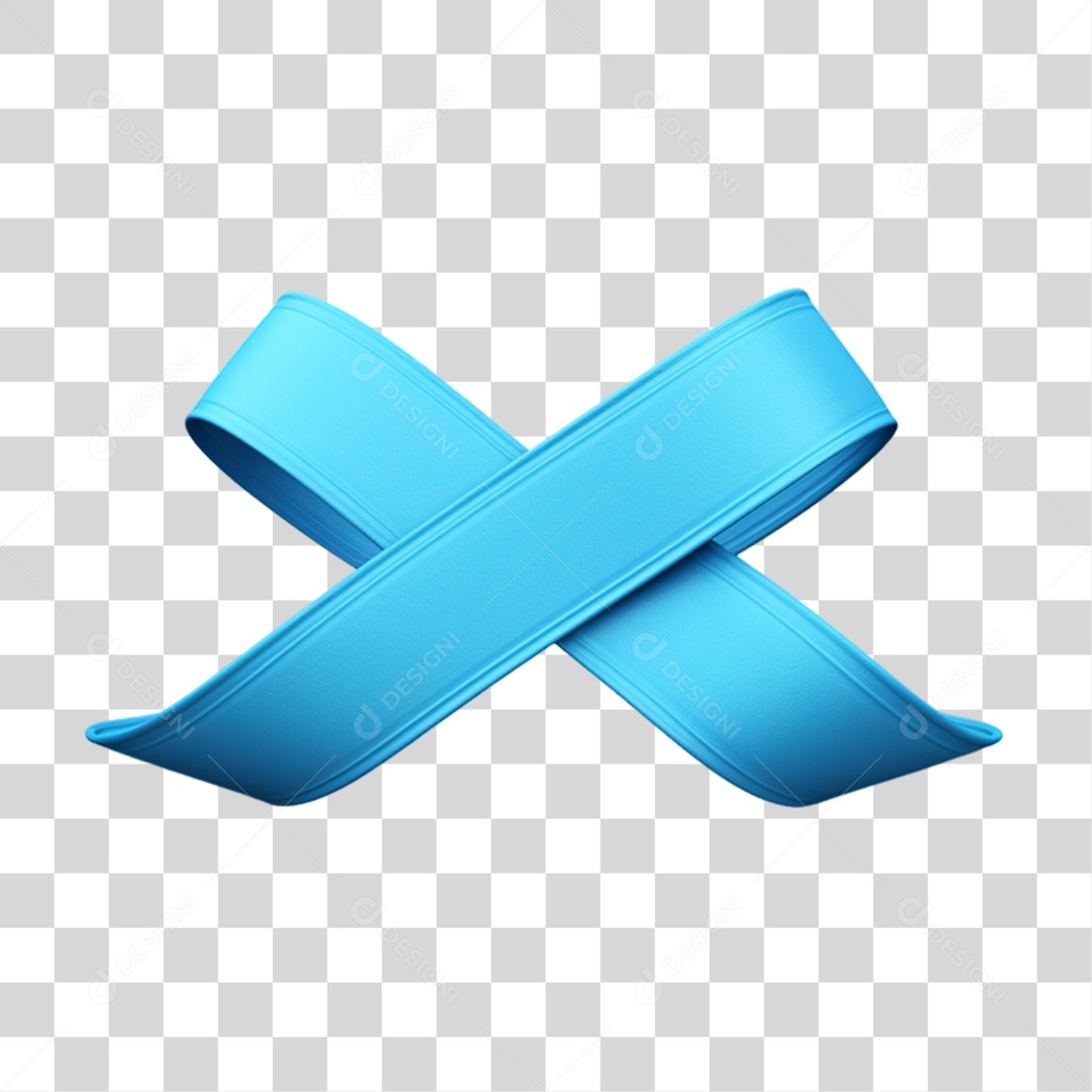 Laço Azul para Conscientização Novembro Azul PNG Transparente