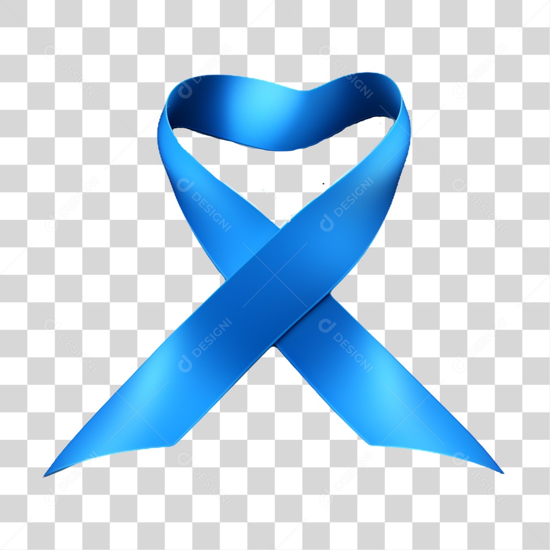 Laço Azul para Conscientização Novembro Azul PNG Transparente