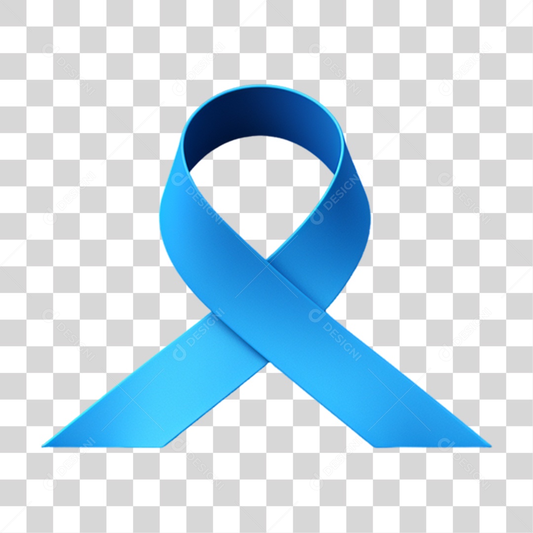 Laço Azul para Conscientização Novembro Azul PNG Transparente