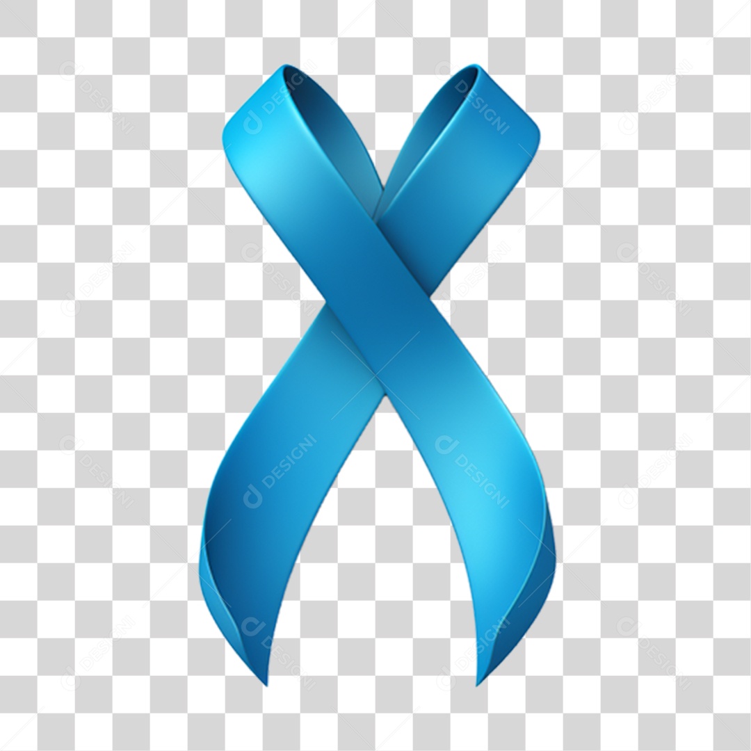 Laço Azul para Conscientização Novembro Azul PNG Transparente