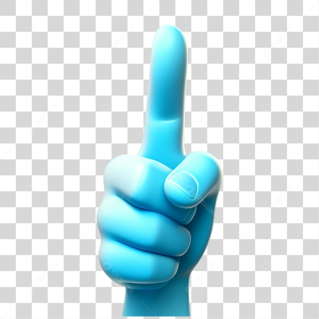 Dedo Apontando para Cima Conscientização Novembro Azul PNG Transparente