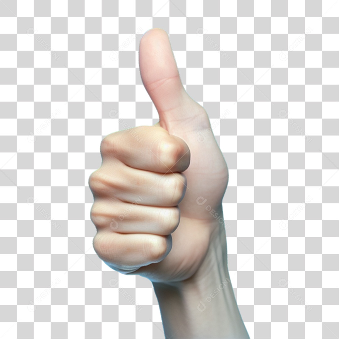 Mão com Sinal de Positivo PNG Transparente