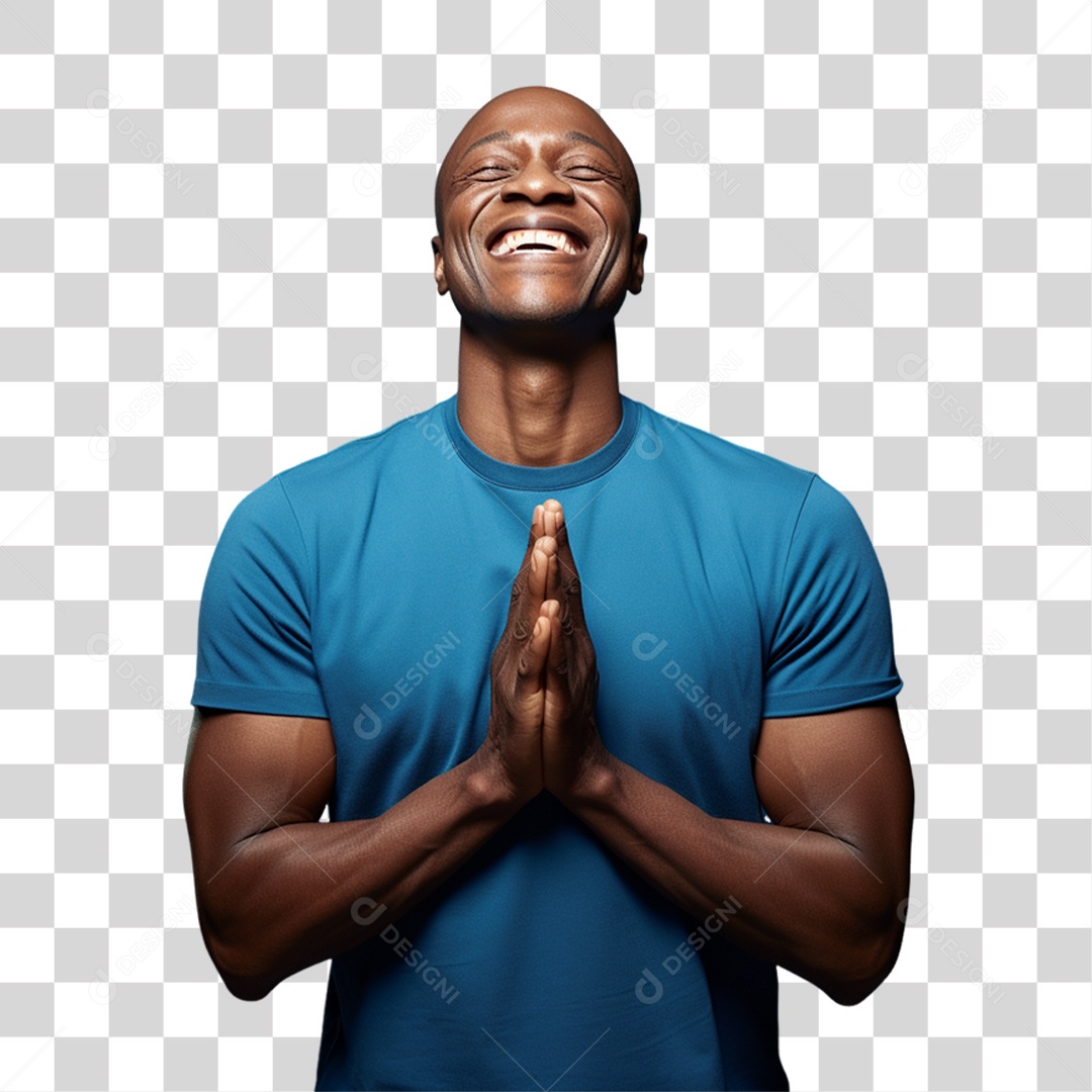 Homem de Camisa Azul Para Conscientização de Novembro Azul PNG Transparente