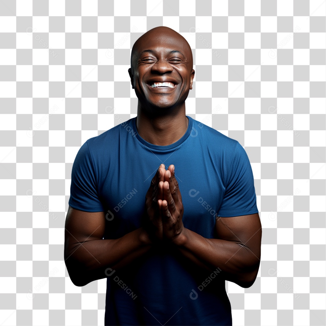 Homem de Camisa Azul Para Conscientização de Novembro Azul PNG Transparente