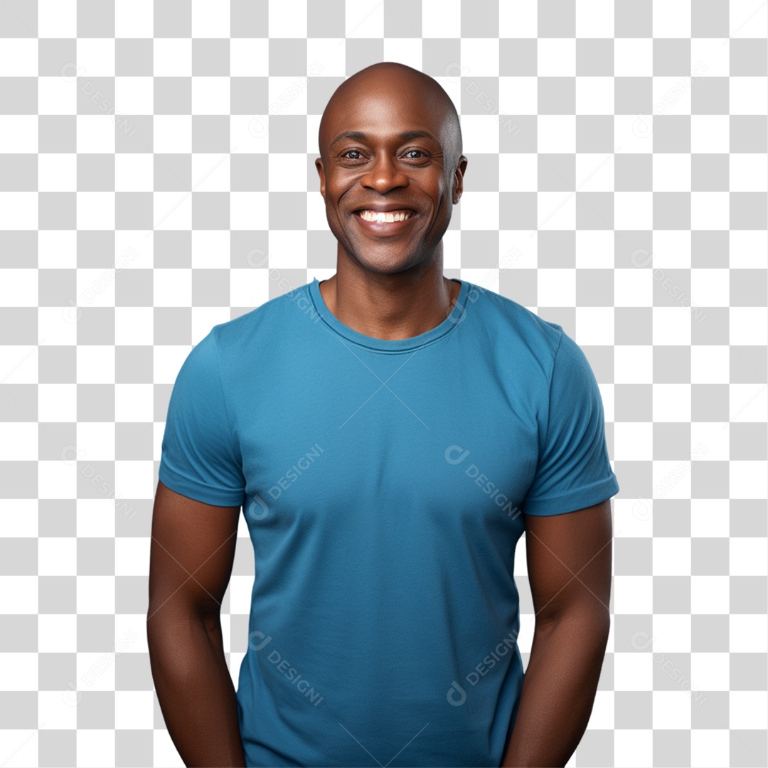 Homem de Camisa Azul Para Conscientização de Novembro Azul PNG Transparente