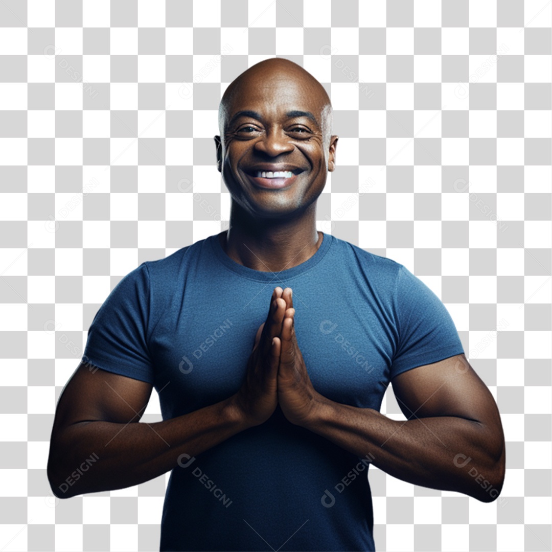 Homem de Camisa Azul Para Conscientização de Novembro Azul PNG Transparente