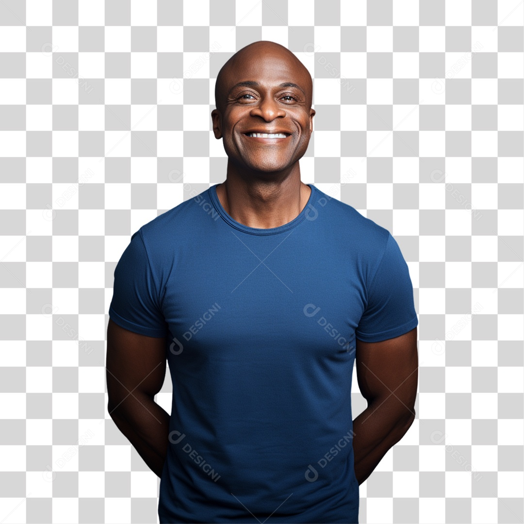 Homem de Camisa Azul Para Conscientização de Novembro Azul PNG Transparente