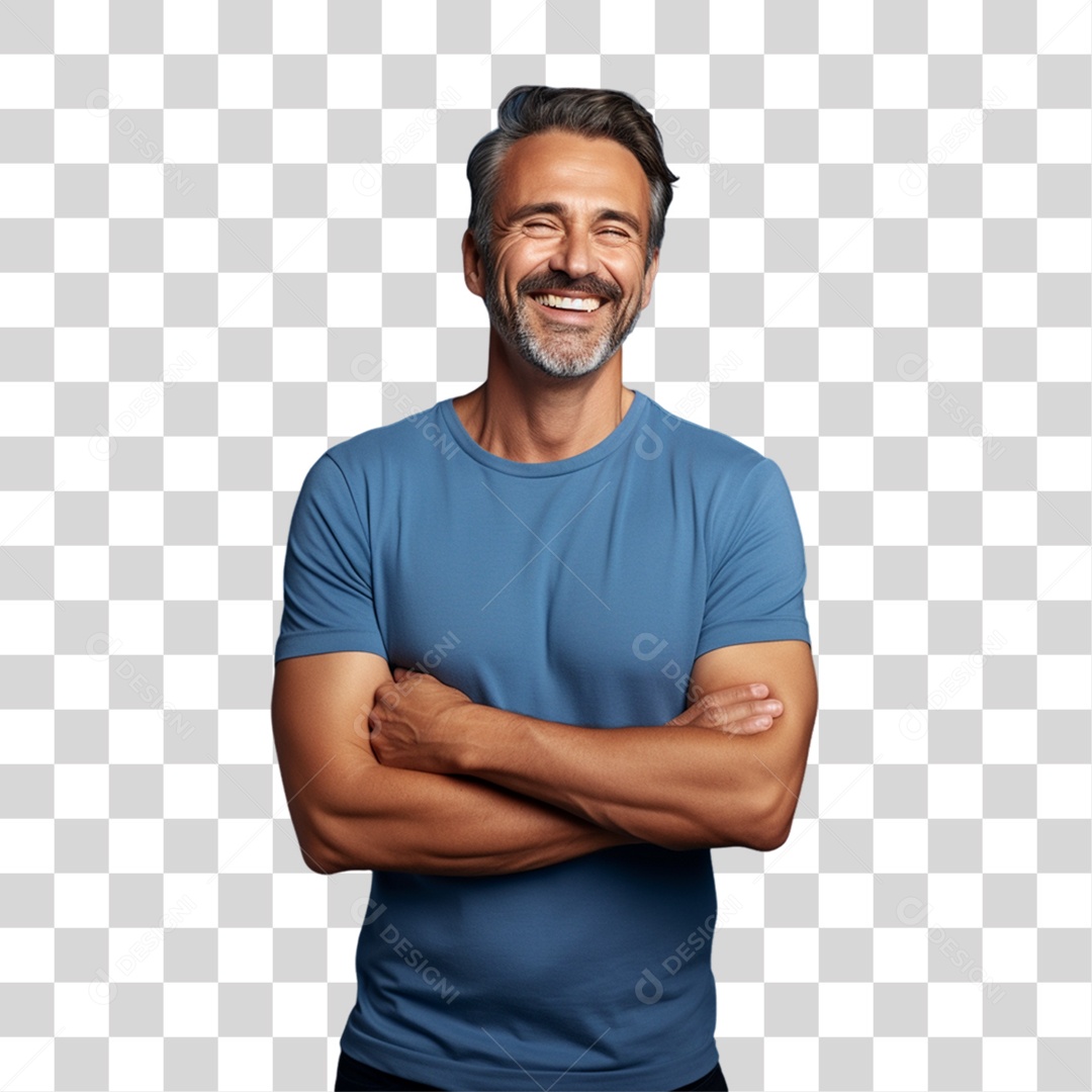Homem de Camisa Azul Para Conscientização de Novembro Azul PNG Transparente