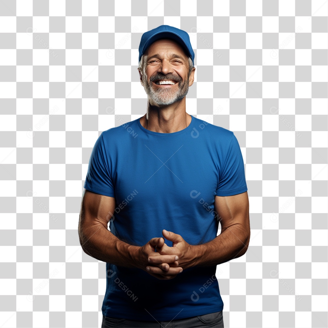 Homem de Camisa Azul Para Conscientização de Novembro Azul PNG Transparente