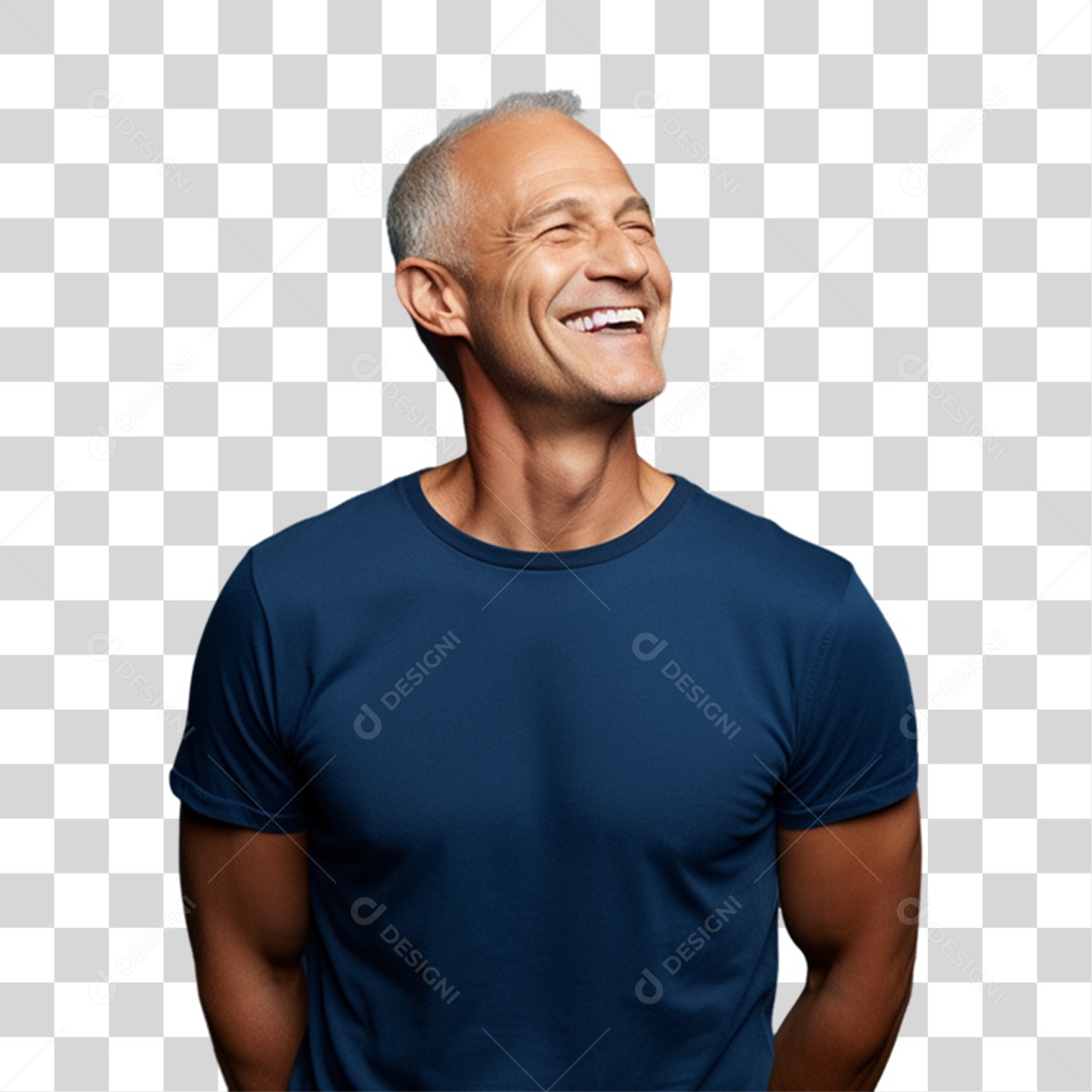 Homem de Camisa Azul Para Conscientização de Novembro Azul PNG Transparente