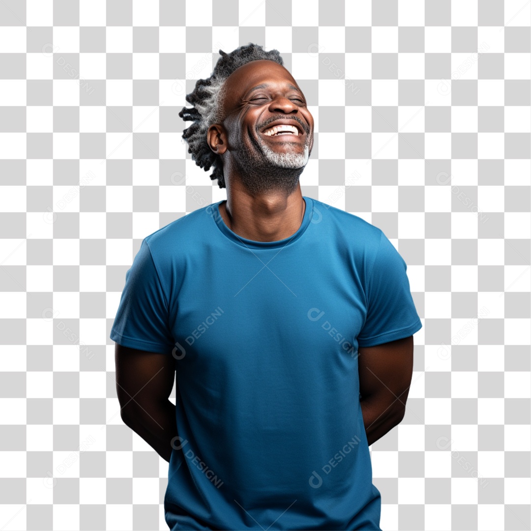 Homem de Camisa Azul Para Conscientização de Novembro Azul PNG Transparente