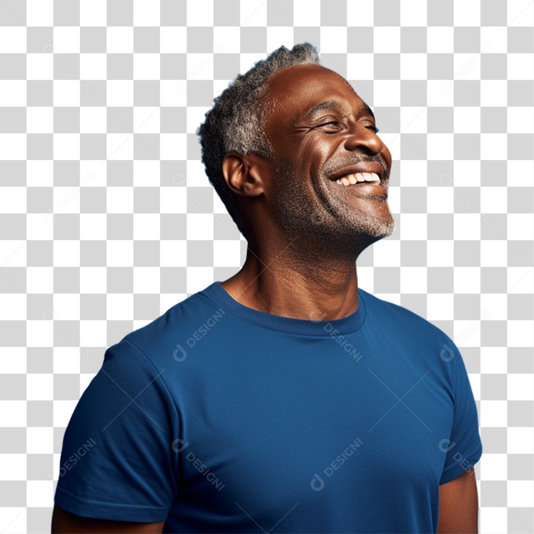Homem de Camisa Azul Para Conscientização de Novembro Azul PNG Transparente