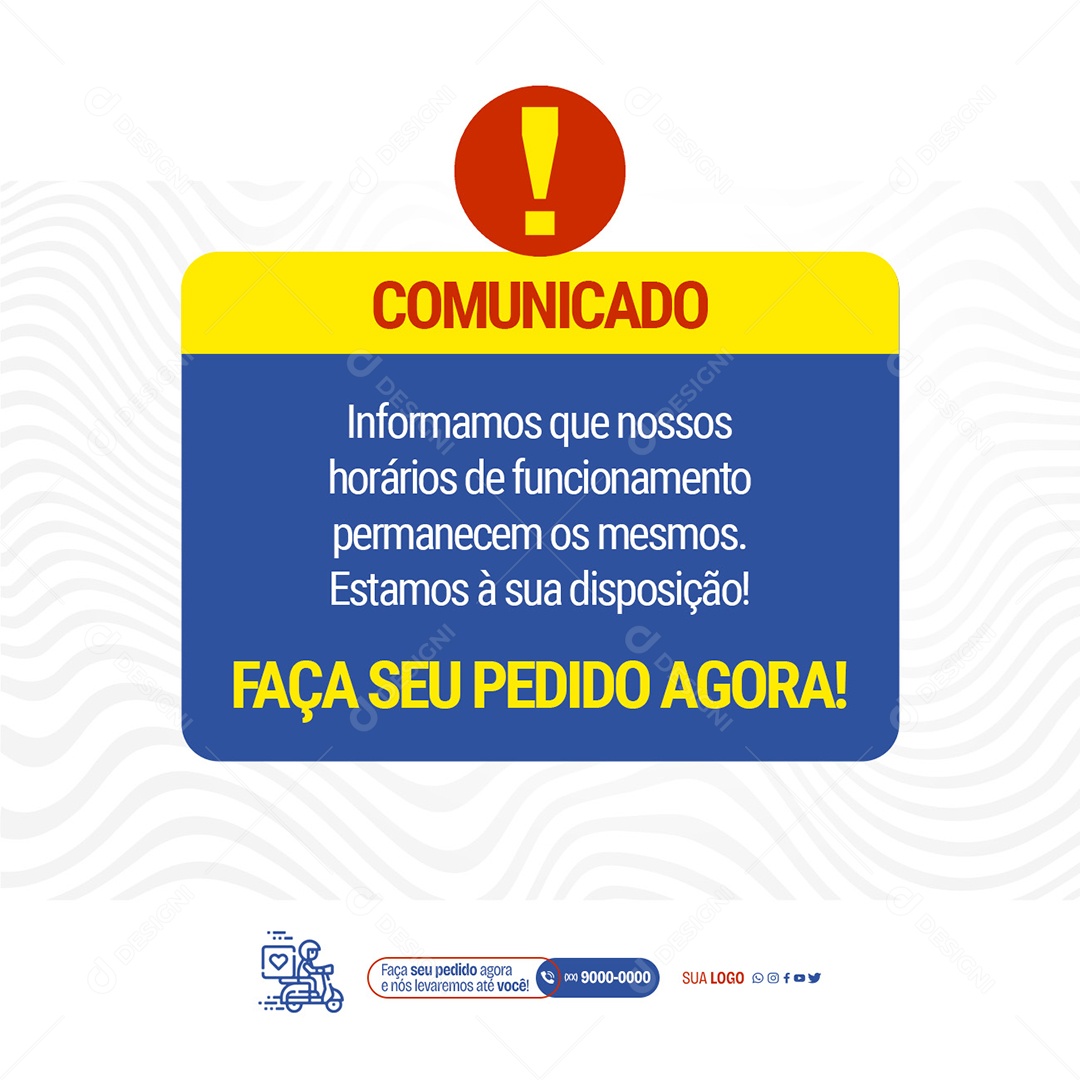 Água Mineral Faça seu Pedido Agora Social Media PSD Editável