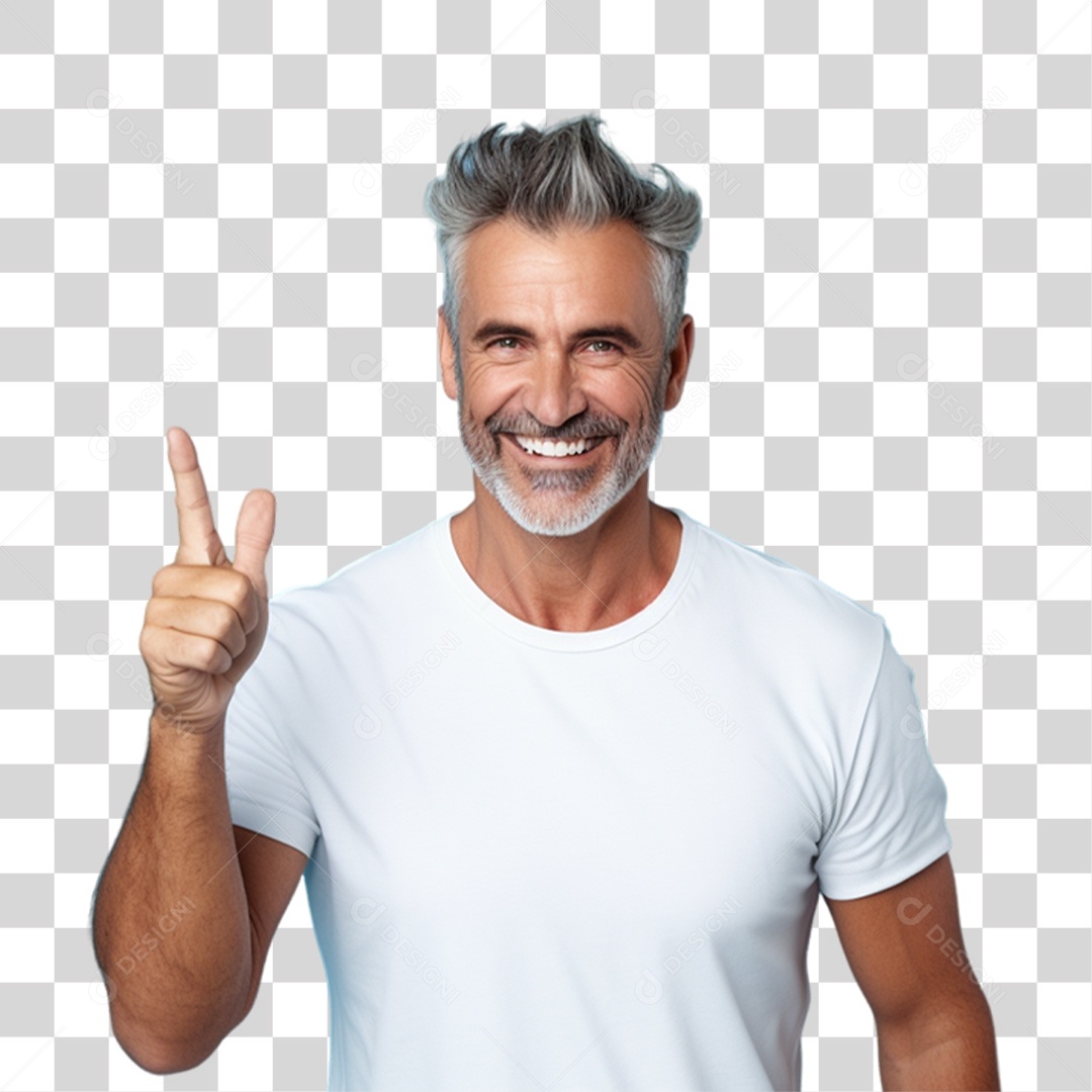 Homem de Camisa Branca Para Conscientização de Novembro Azul PNG Transparente