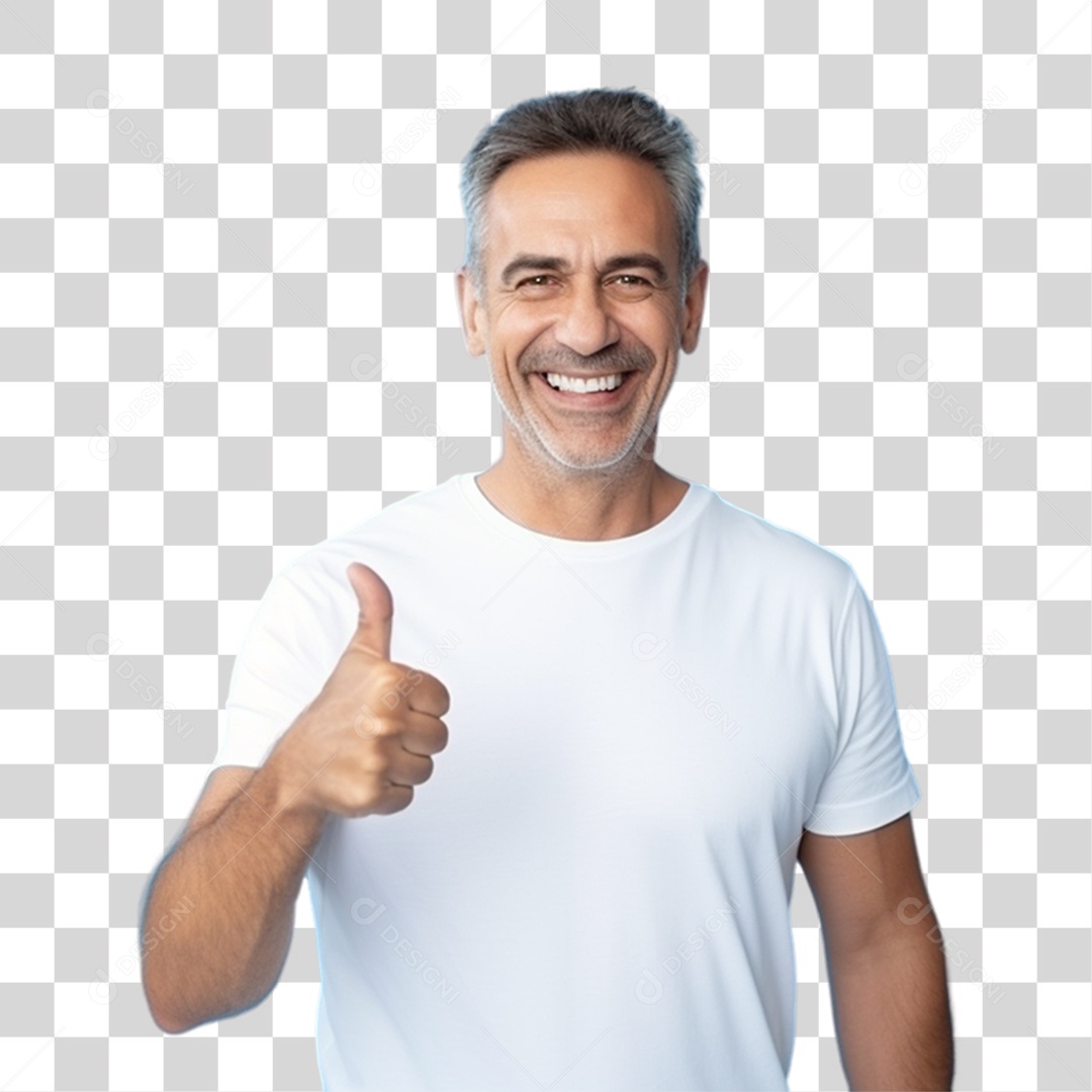 Homem de Camisa Branca Para Conscientização de Novembro Azul PNG Transparente