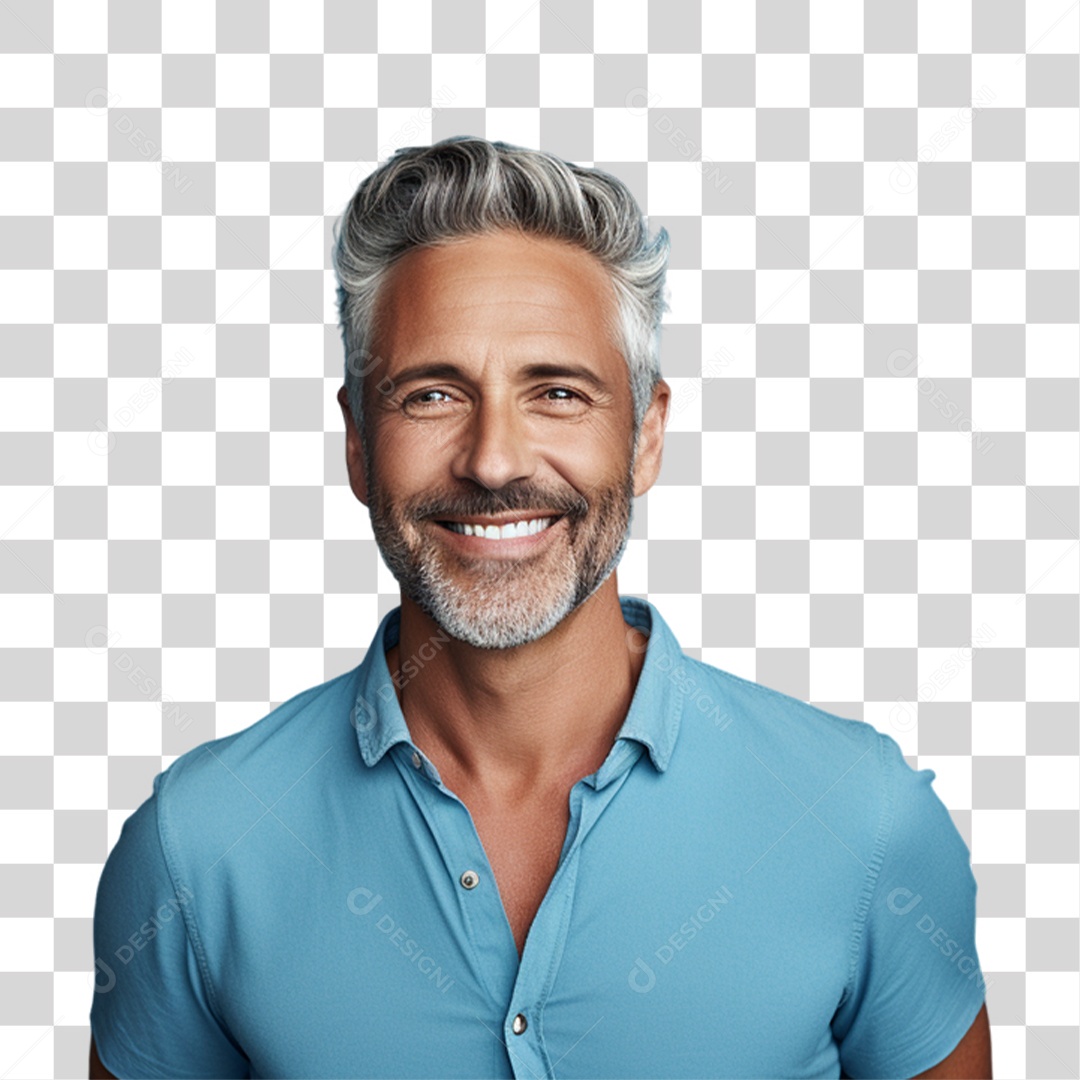 Homem de Camisa Azul Para Conscientização de Novembro Azul PNG Transparente