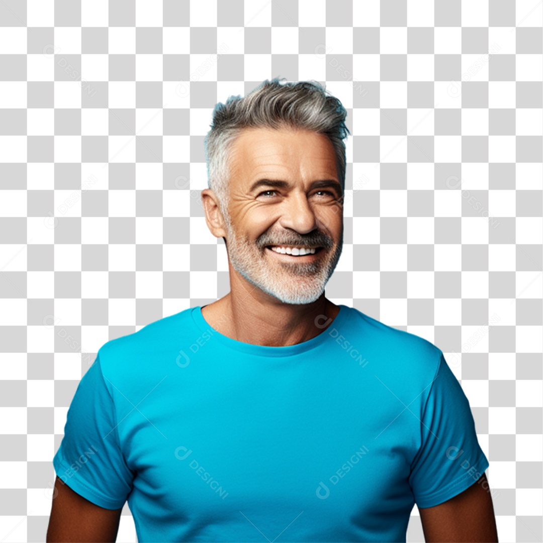 Homem de Camisa Azul Para Conscientização de Novembro Azul PNG Transparente