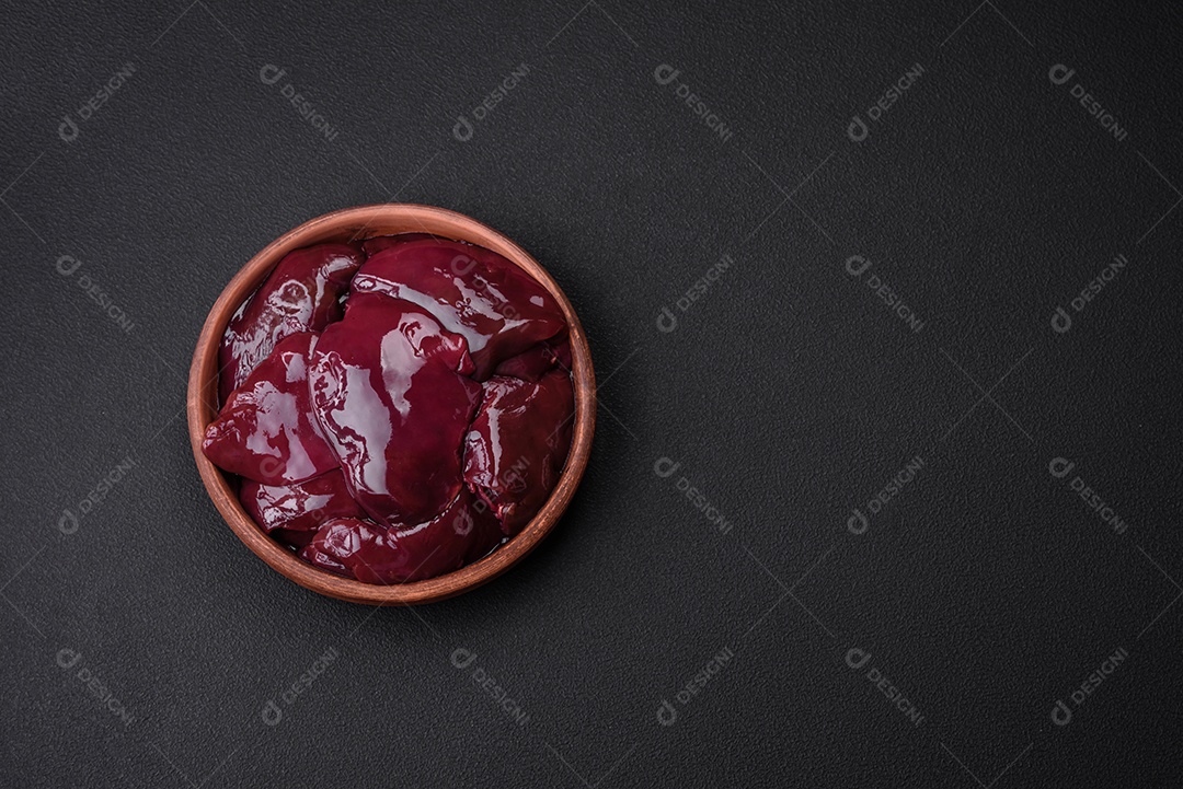 Alimento fígado animal travessa Fotos imagem JPG.