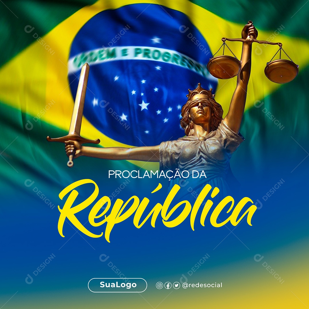 Social Mídia Dia da Proclamação Da República 15 De Novembro PSD Editável