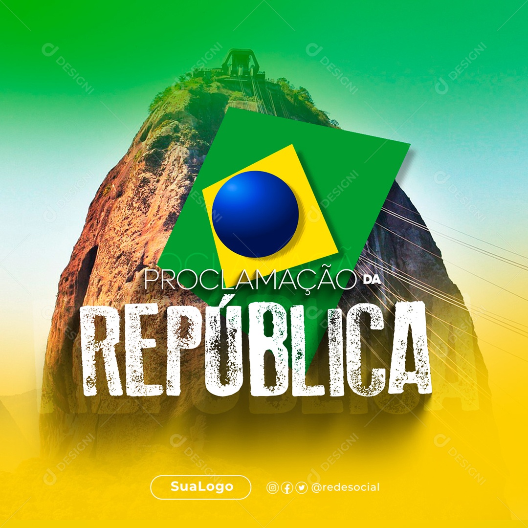 Feed Dia da Proclamação Da República 15 De Novembro Social Media PSD Editável