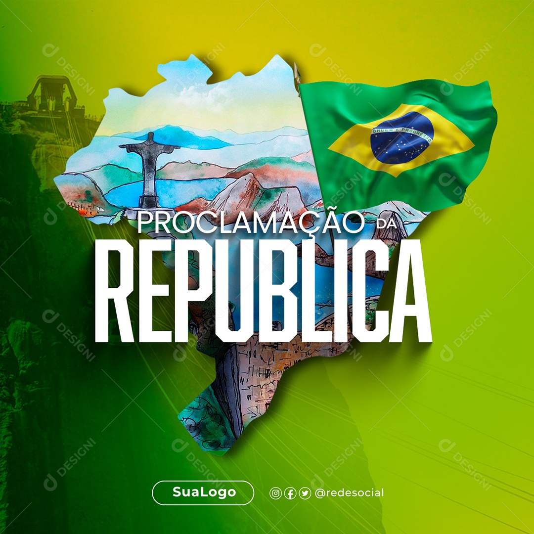 Dia da Proclamação Da República 15 De Novembro Social Media PSD Editável