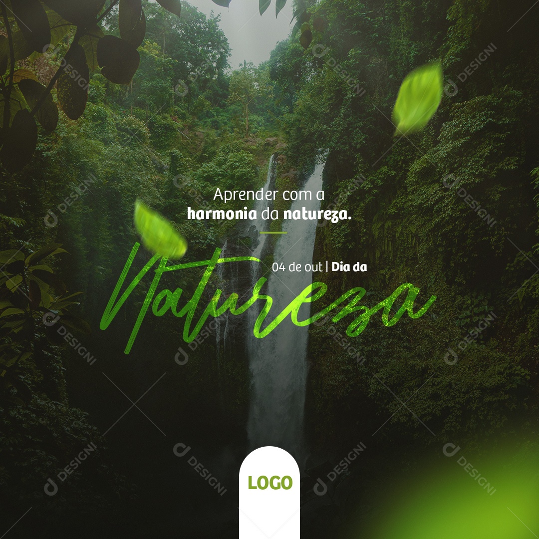 Dia Da Natureza 4 de Outubro Aprender com Harmonia Social Media PSD Editável