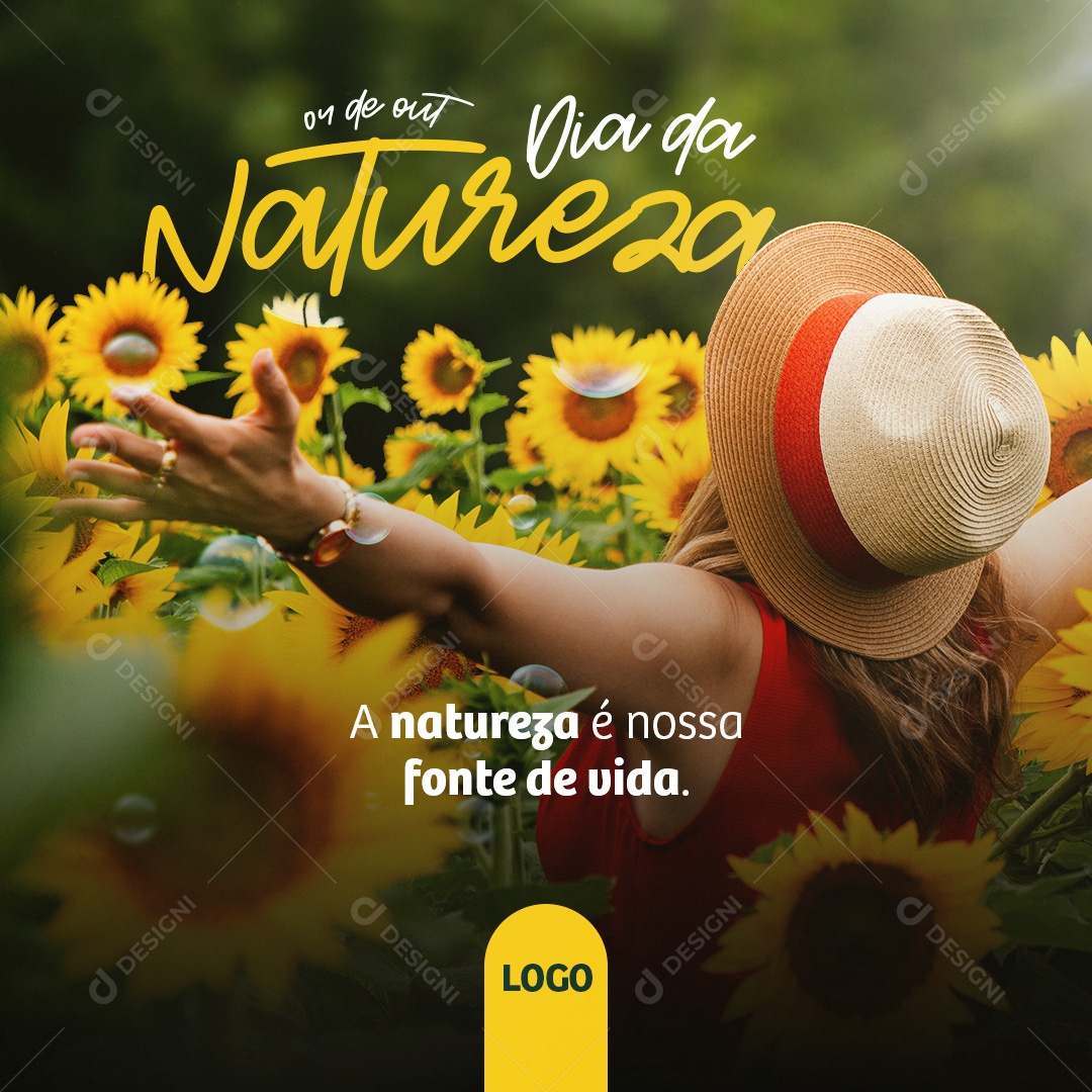 Dia Da Natureza 4 de Outubro é a nossa Fonte Vida Social Media PSD Editável