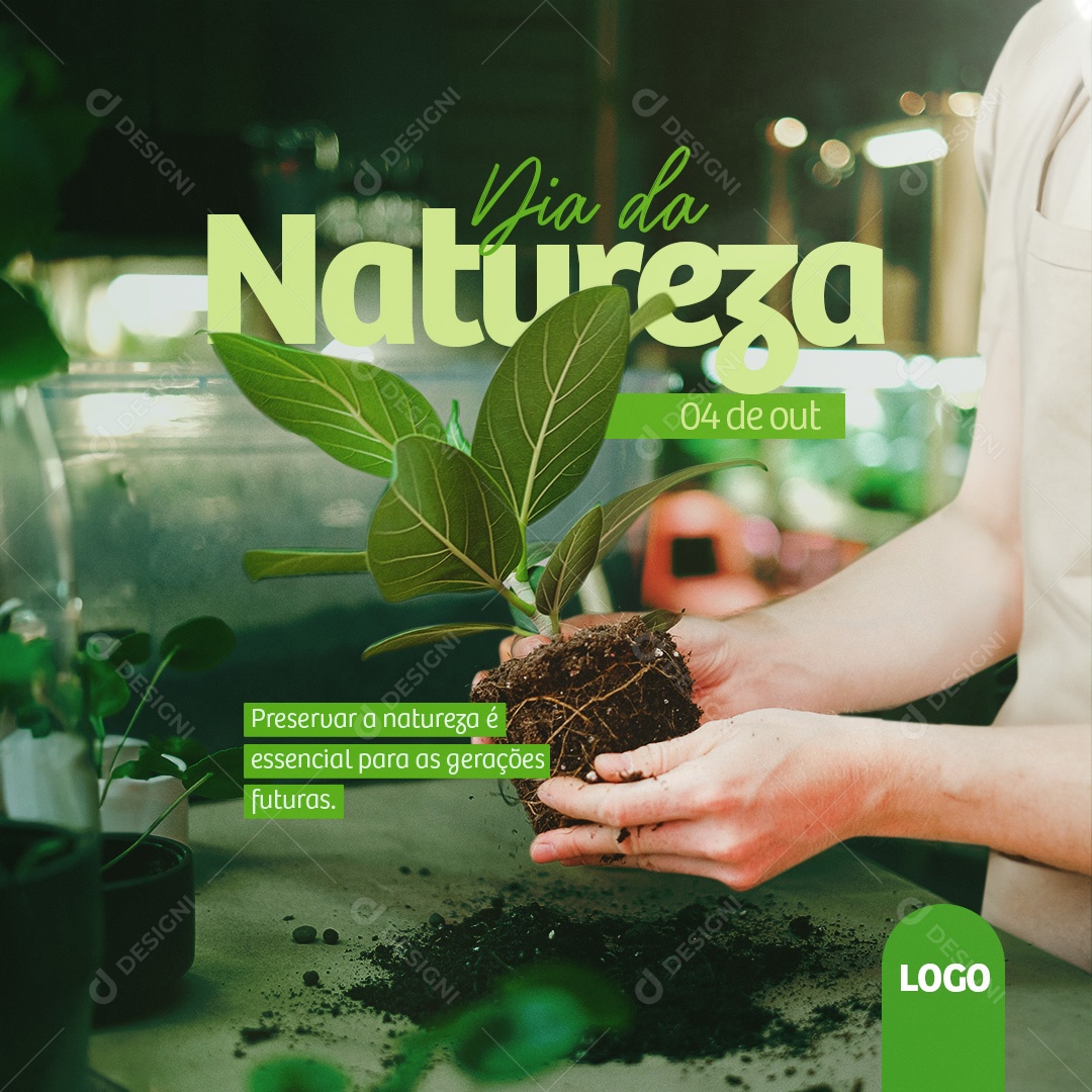 Dia Da Natureza 4 de Outubro Preservar é Essencial para a Gerações Futuras Social Media PSD Editável