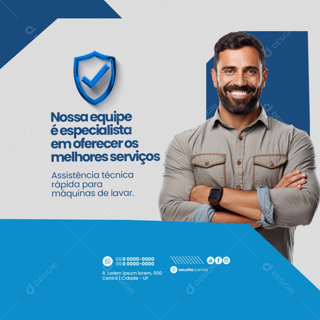 Assistência de Máquinas Nossa Equipe é Especialista em Oferecer os Melhores Serviços Social Media PSD Editável