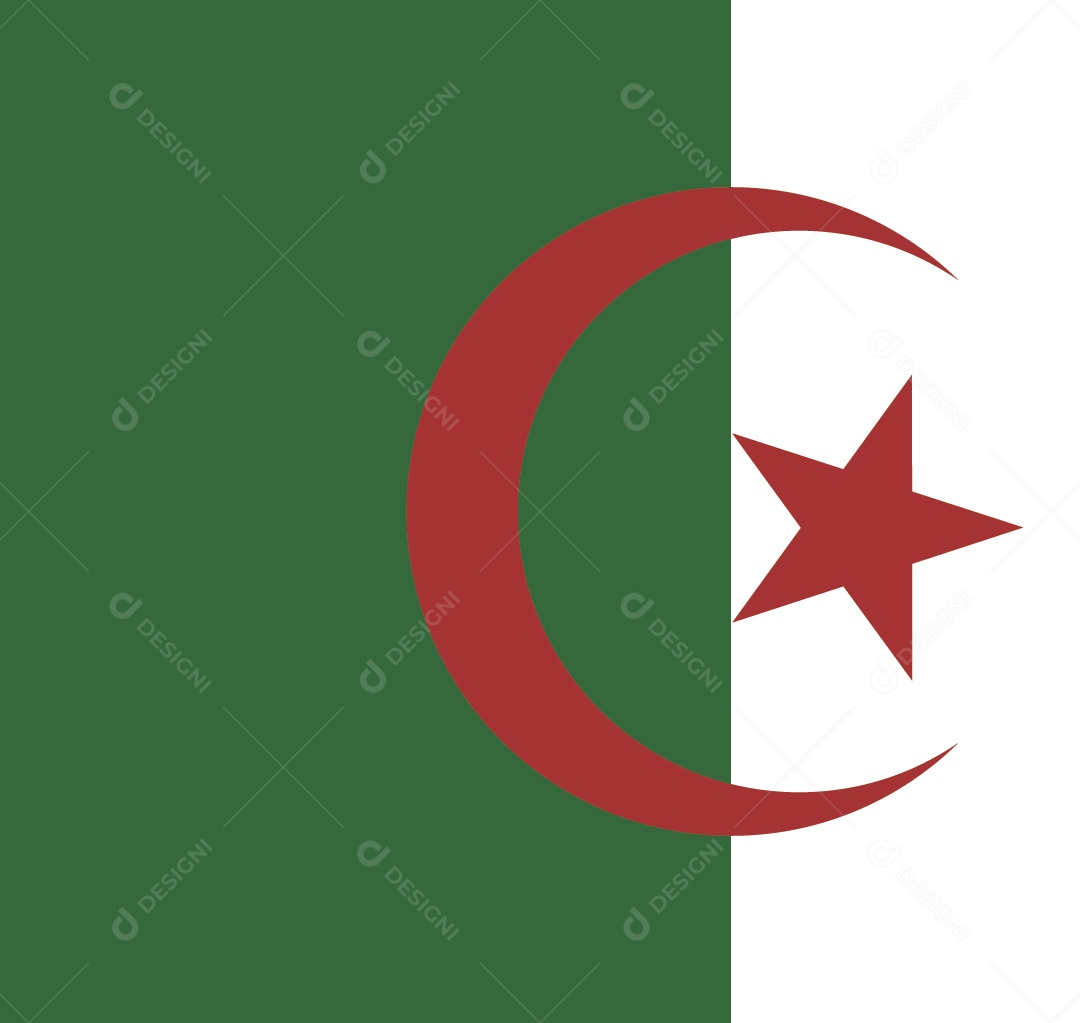 Bandeira da Argélia Ilustração Vetor EPS