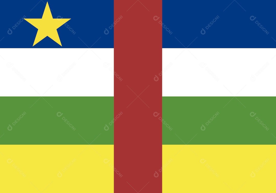 Bandeira da República Centro-Africana Ilustração Vetor EPS