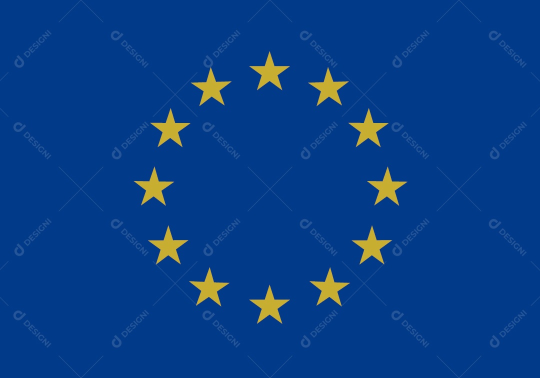 Bandeira da União Europeia Ilustração Vetor EPS