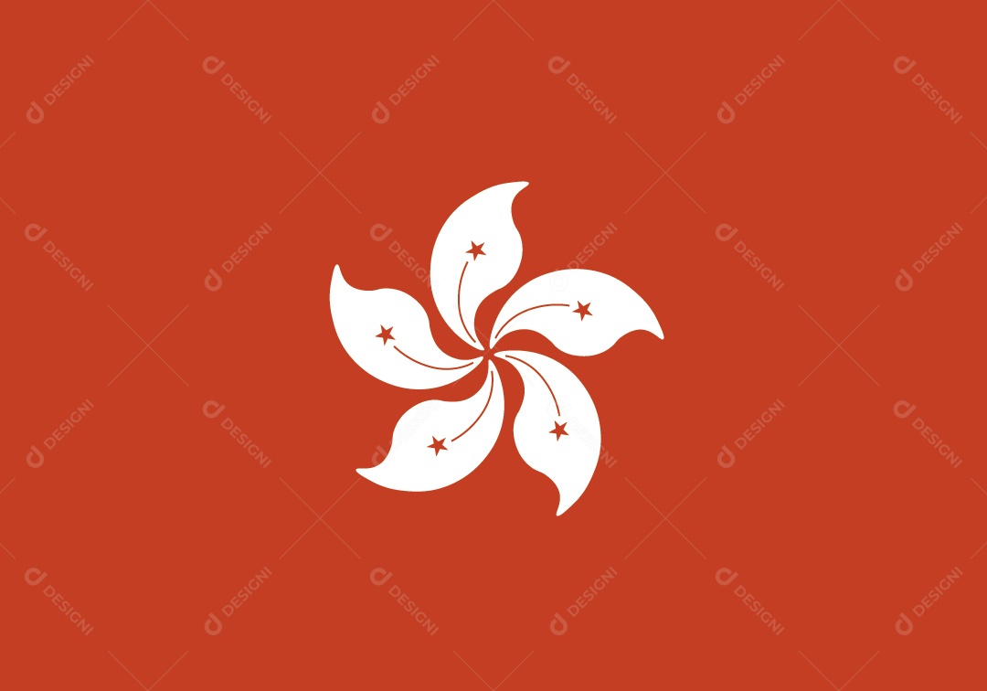 Bandeira de Hong Kong Ilustração Vetor EPS