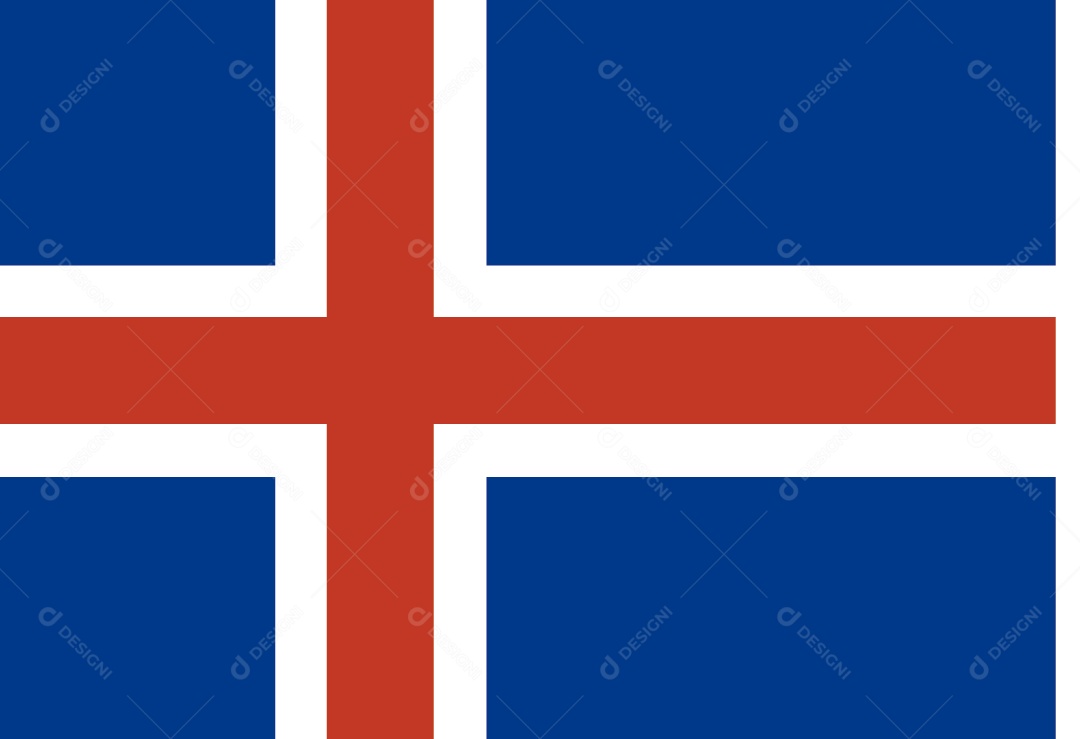 Bandeira da Islândia Ilustração Vetor EPS