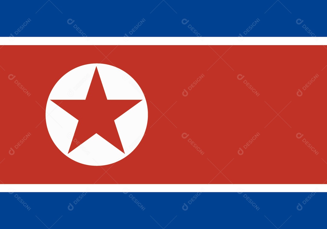 Bandeira da Coreia do Norte Ilustração Vetor EPS