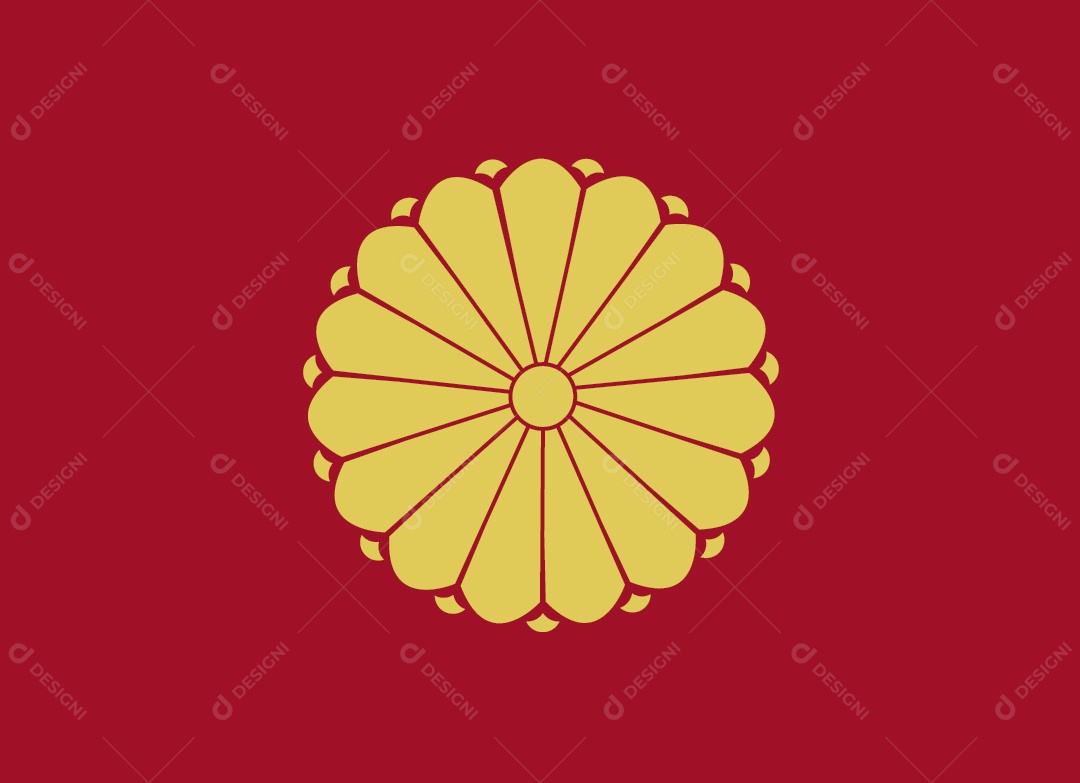 Bandeira da Flor Nacional do Japão Ilustração Vetor EPS