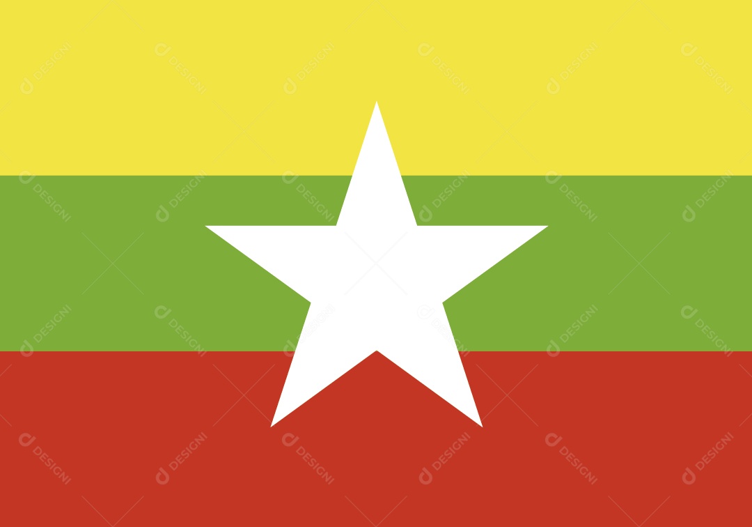 Bandeira de Mianmar Ilustração Vetor EPS