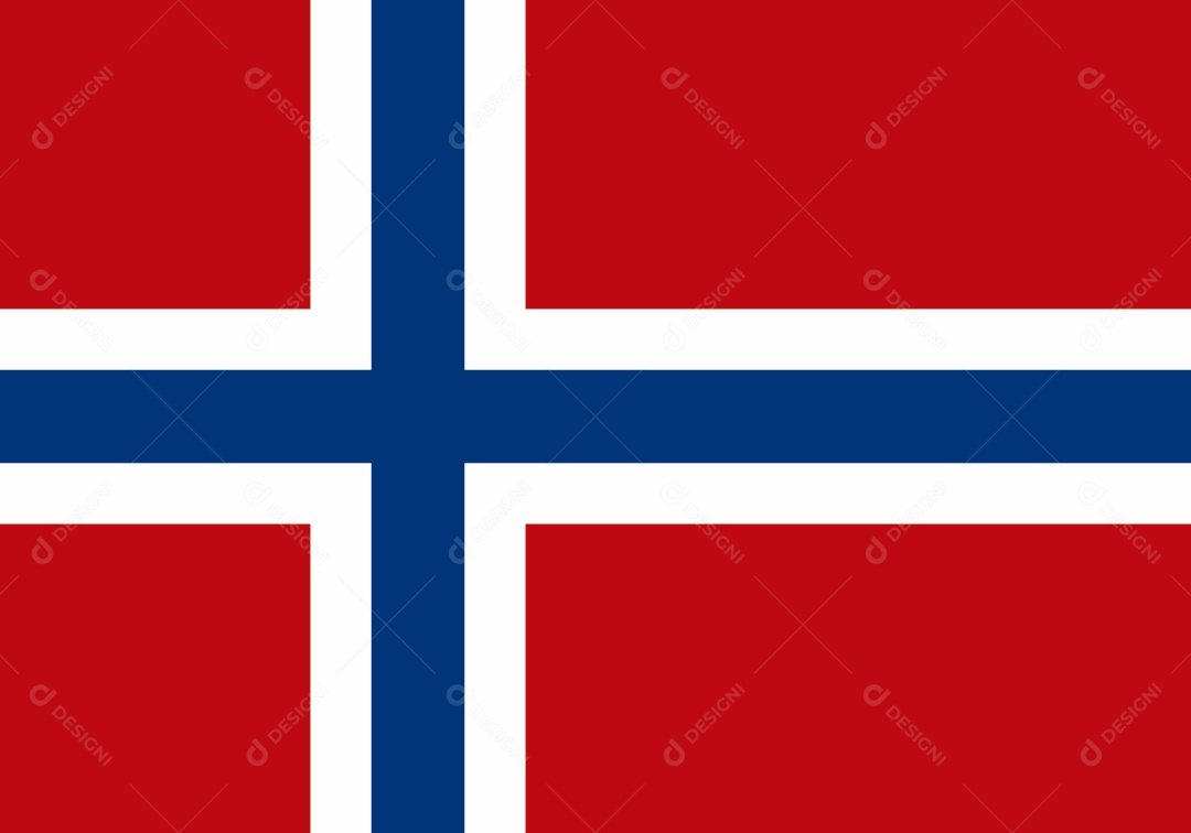 Bandeira da Noruega Ilustração Vetor EPS
