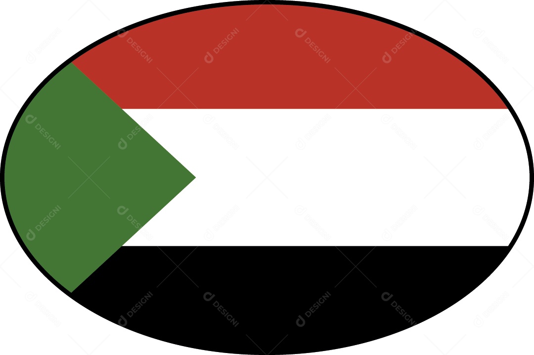 Bandeira do Sudão Ilustração Vetor EPS