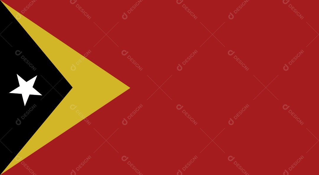 Bandeira de Timor Leste Ilustração Vetor EPS
