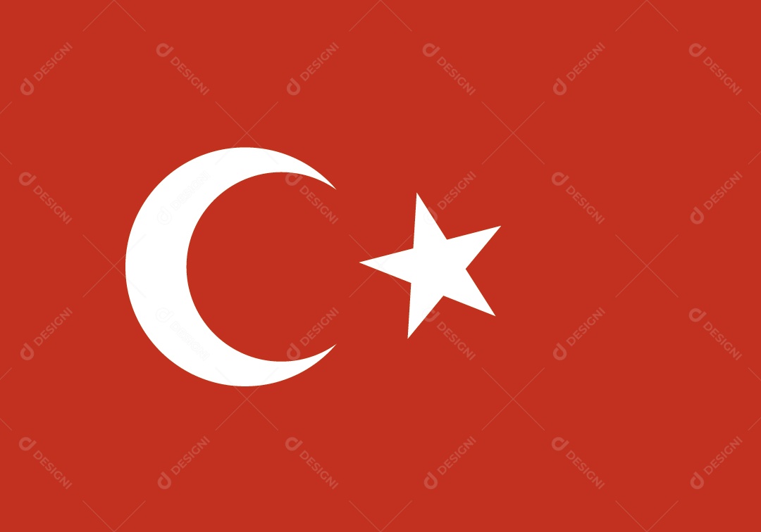 Bandeira da Turquia Ilustração Vetor EPS