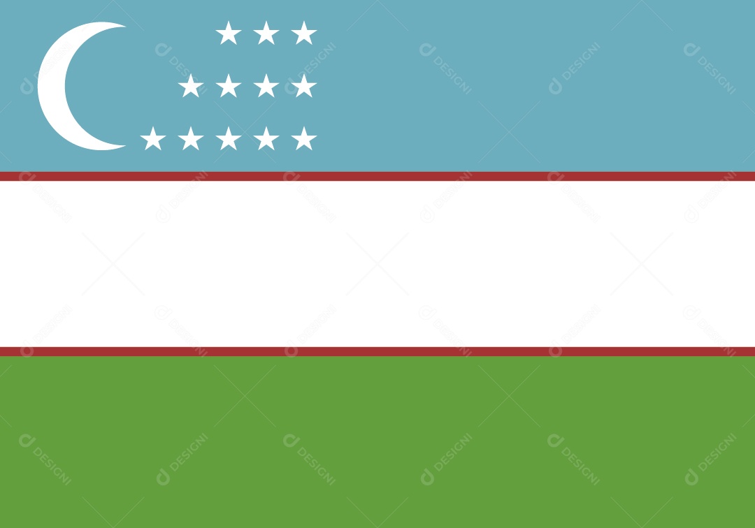 Bandeira do Uzbequistão Ilustração Vetor EPS