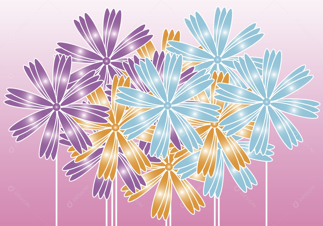 Flores Ilustração Vetor EPS